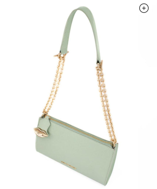 Sac à main Rachelle vert clair- 100% cuir